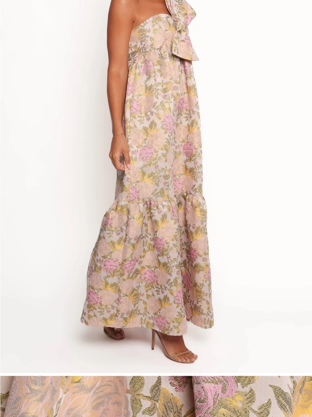 Petal & Pup Pastel Floral Maxi Dress in Pink and Cream - Picture 2 of 4